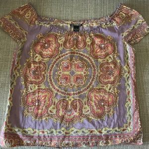 Lucky Brand patterned short-sleeved top  (size S)